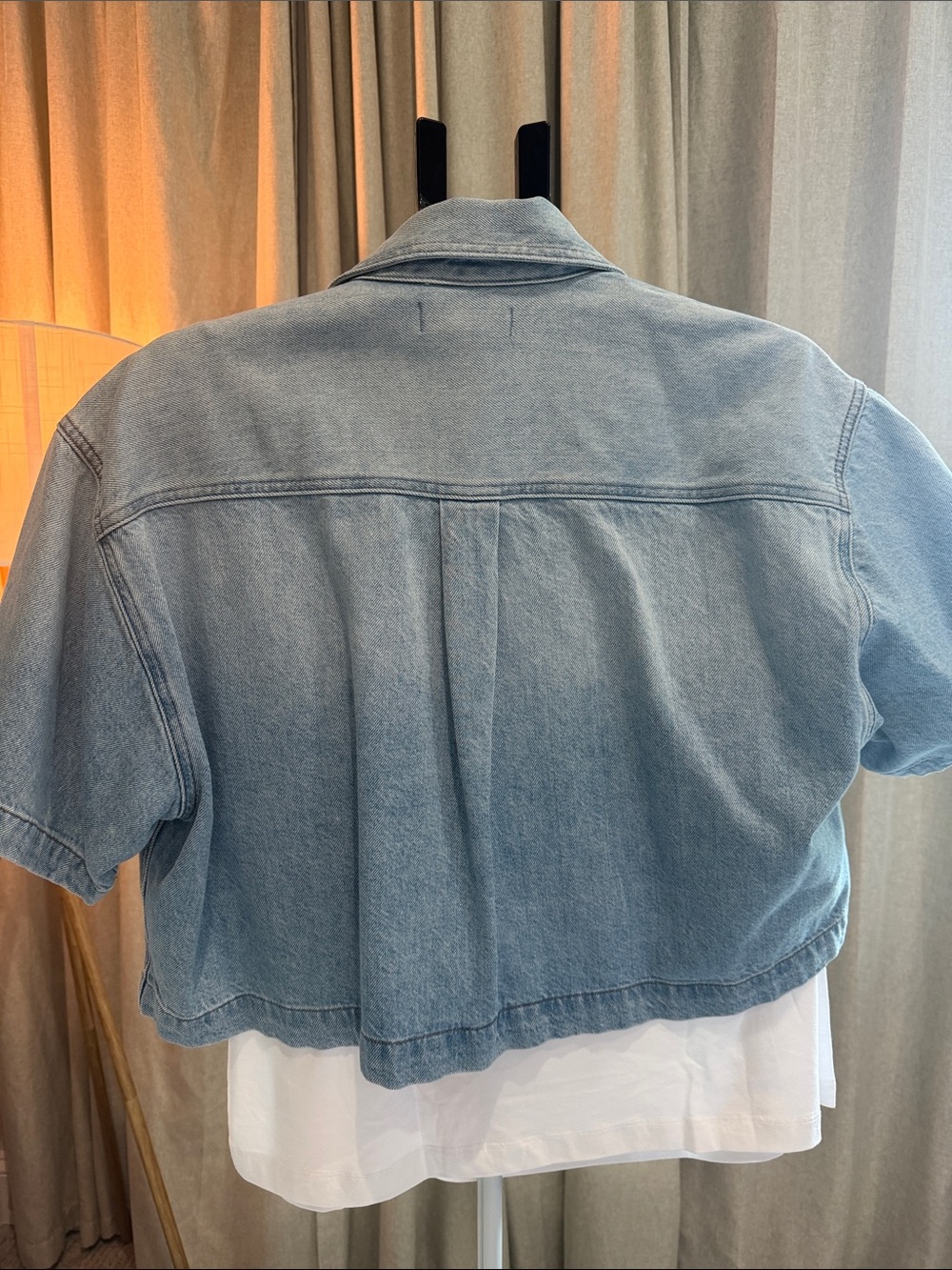 Madewell Light Blue Cropped Denim Jacket - Picture 3 of 10